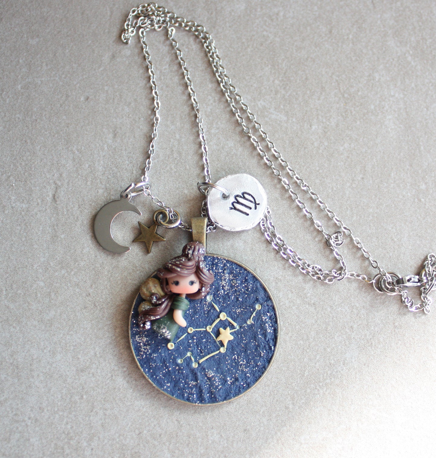 Collana Zodiacale Vergine – Fatina Costellazione e Simbolo Inciso