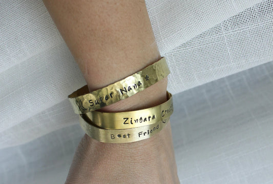 engraved brass bracelet