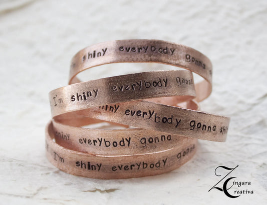 engraved copper bracelet